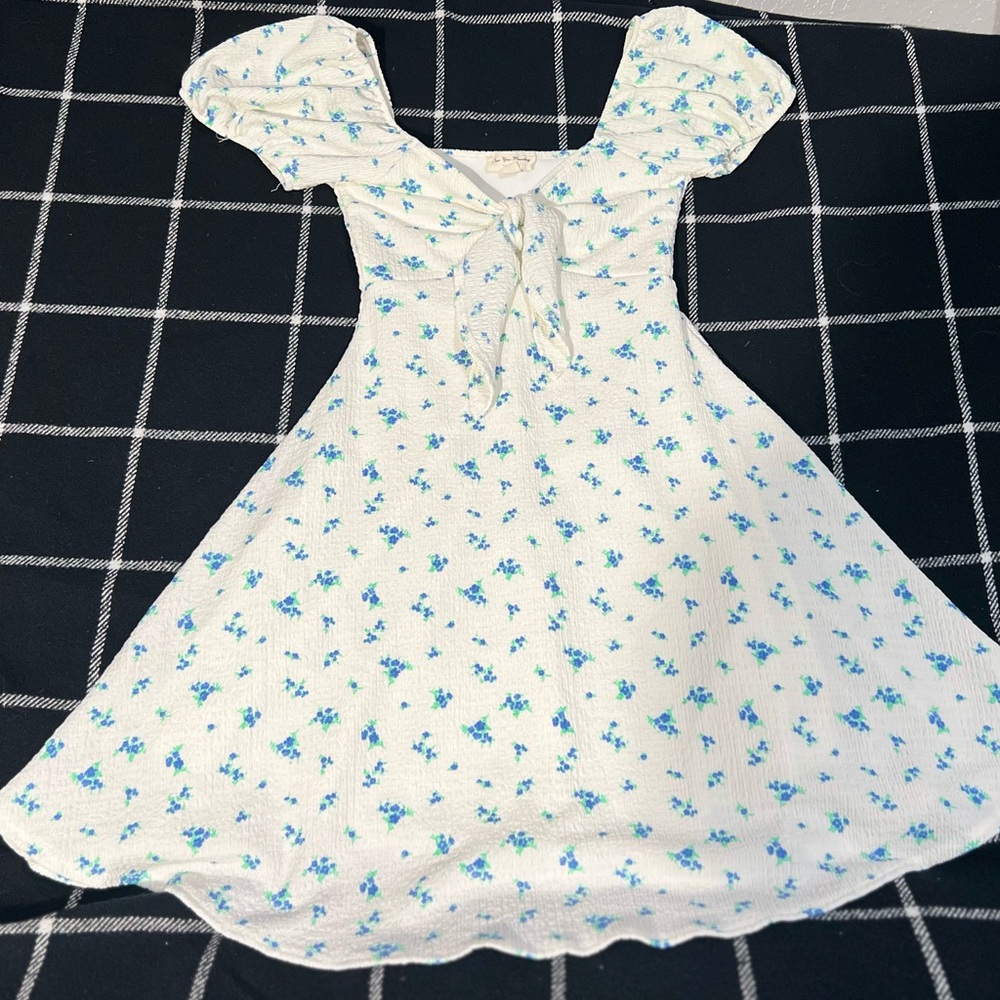 See You Monday Cream Puff Sleeve Mini Sundress